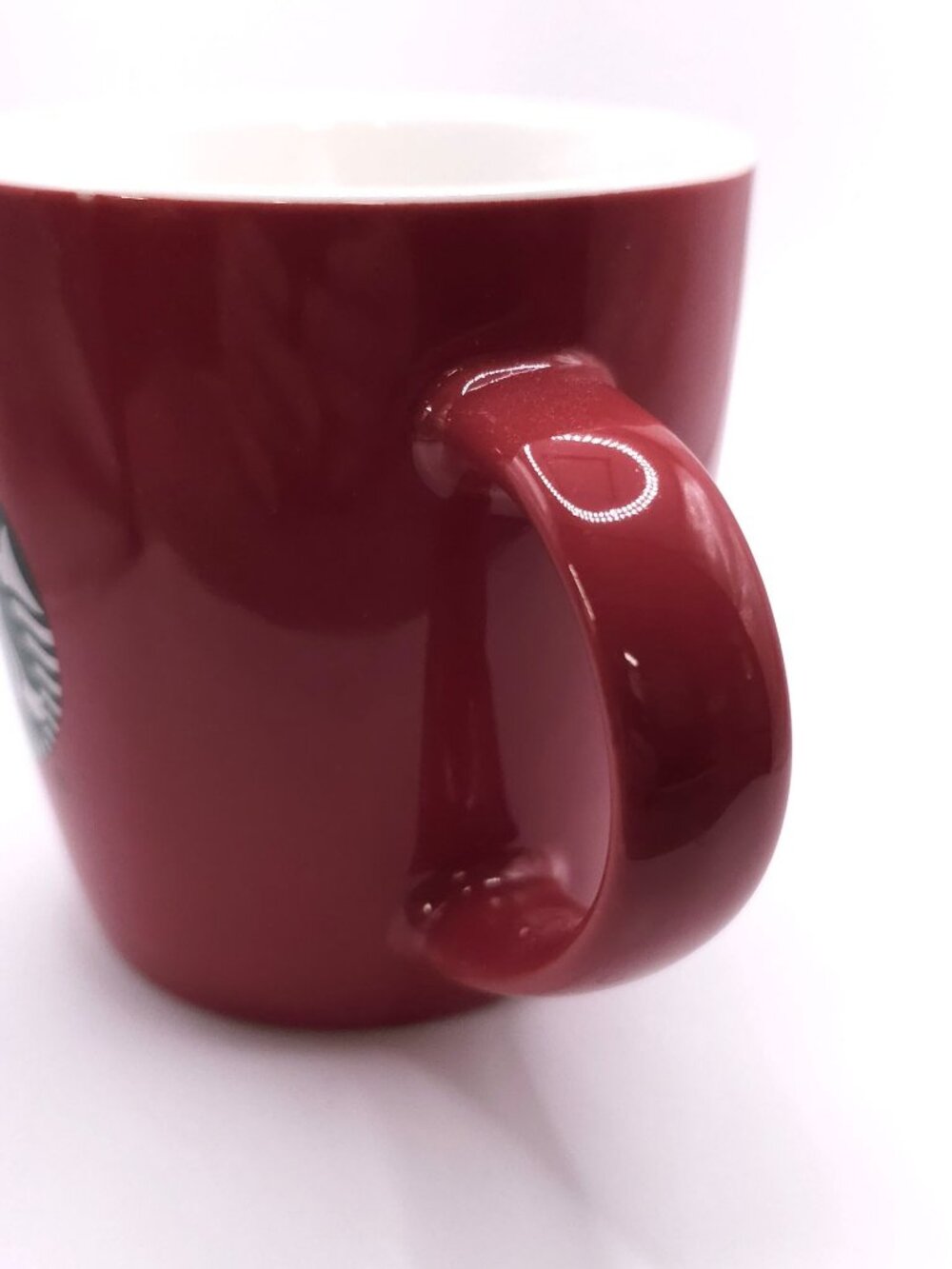 Starbucks Red Ceramic Coffee Mug 12 Oz With Iconic Green Siren Logo - Picture 4 of 7